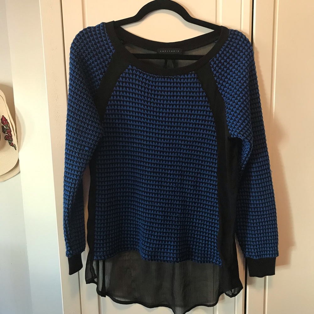 Long sleeve - lightweight knit with sheer back